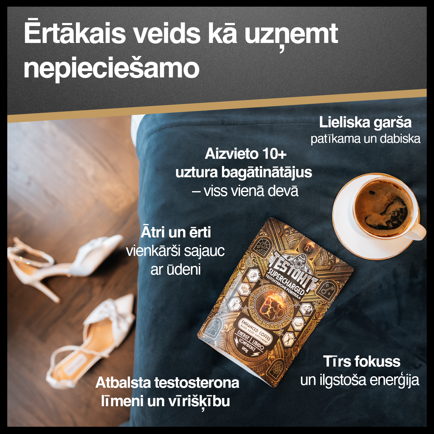 SUPERCHARGED – oriģinālā TESTOHIT KAFIJA Vīriešiem