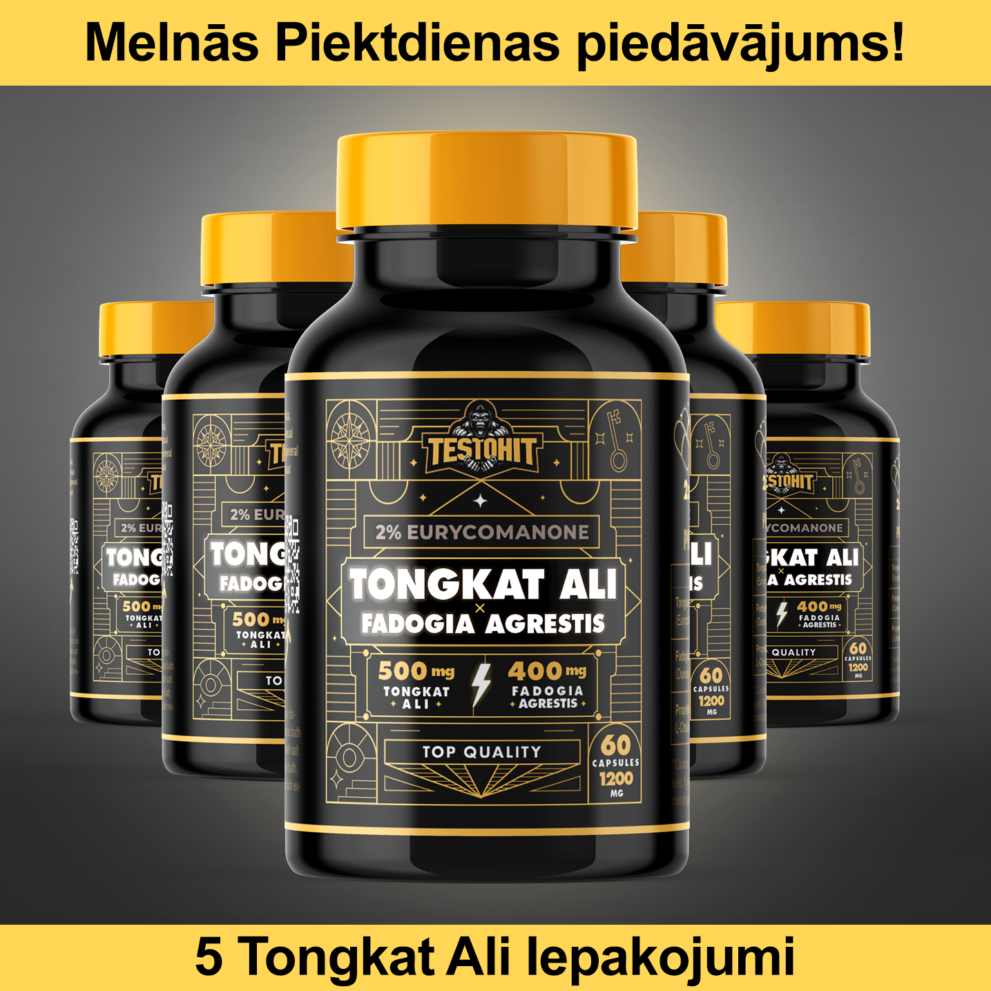 Musta reede pakkumine – Tongkat Ali x Fadogia Agrestis kapslid – viiepakend!