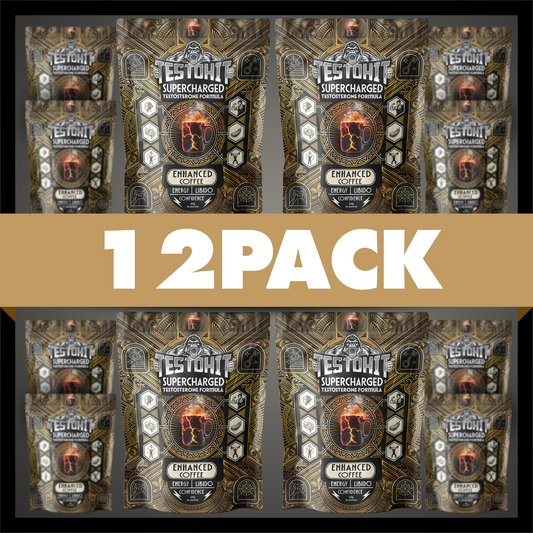 Testohit Kafija Vīriešiem – SUPERCHARGED pus gadam (6 mēn) 12 IEPAKOJUMI