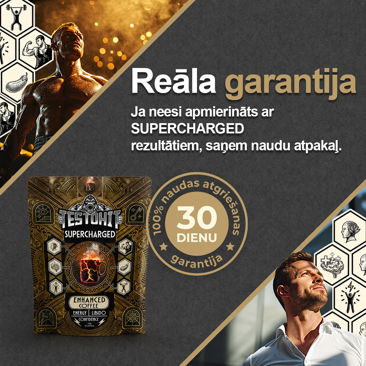 SUPERCHARGED – oriģinālā TESTOHIT KAFIJA Vīriešiem